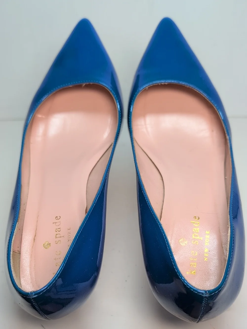 Kate Spade Blue Patent Leather Pointed-Toe Heels woman size 6.5